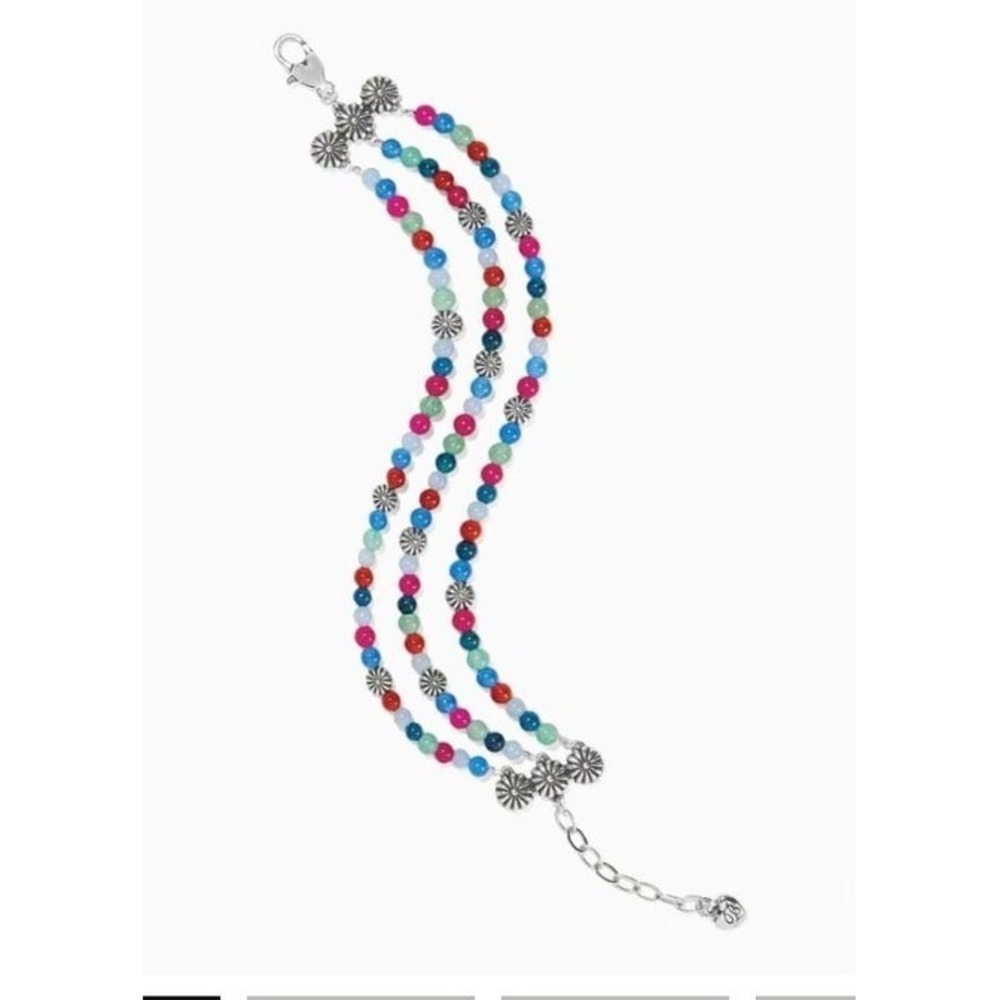 Brighton Kyoto In Bloom Multi Strand Beaded‎ Bracelet Silver Plated JF0160